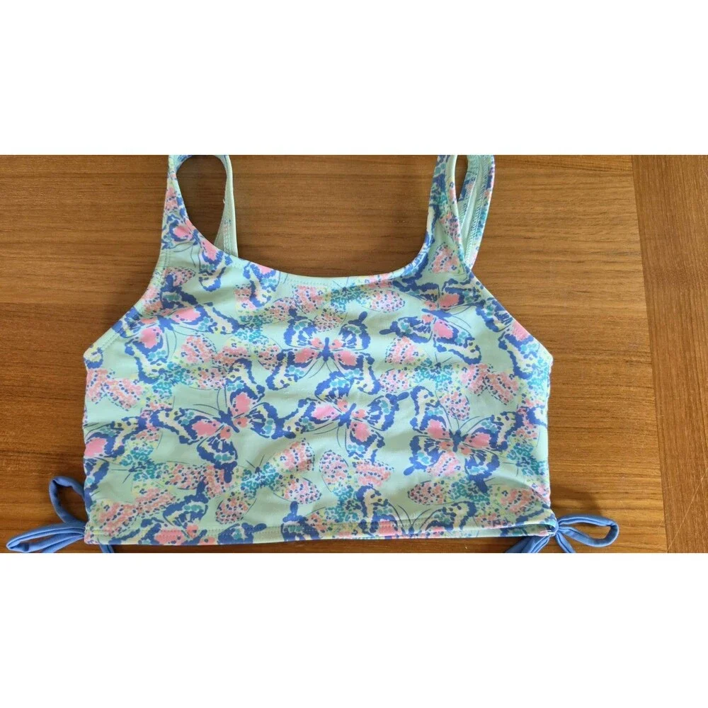 Cat & Jack Girl's Two Piece Butterfly Swimming Suit Size L (10/12)